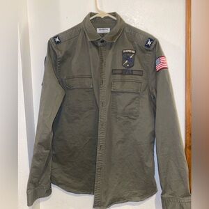 EXPRESS BUTTON DOWN UTILITY SHACKET MENS MEDIUM